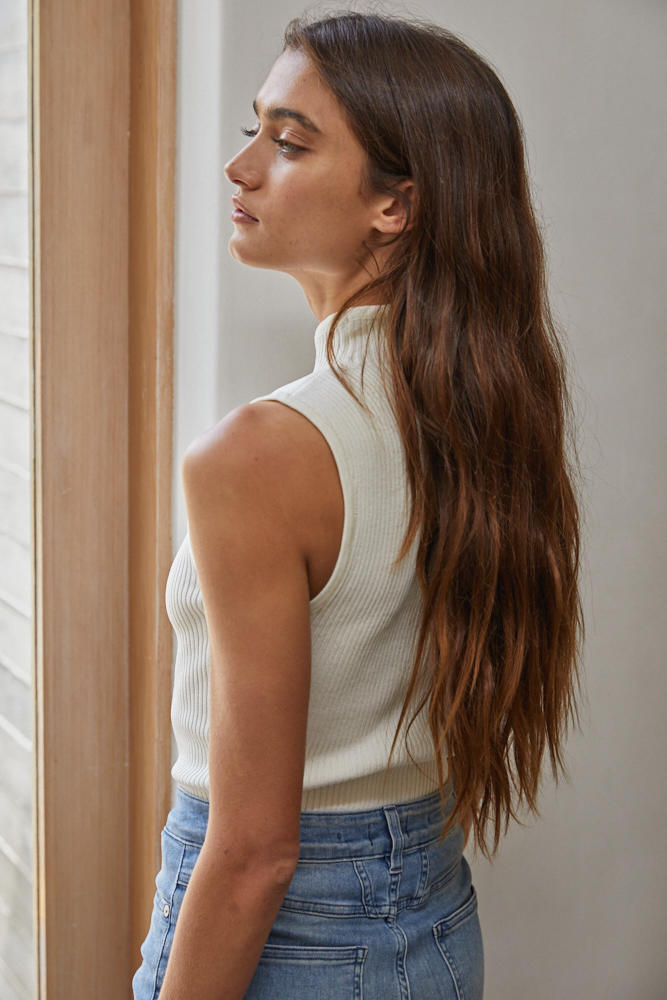 Kylee Mockneck Ribbed Top - Multiple Colors