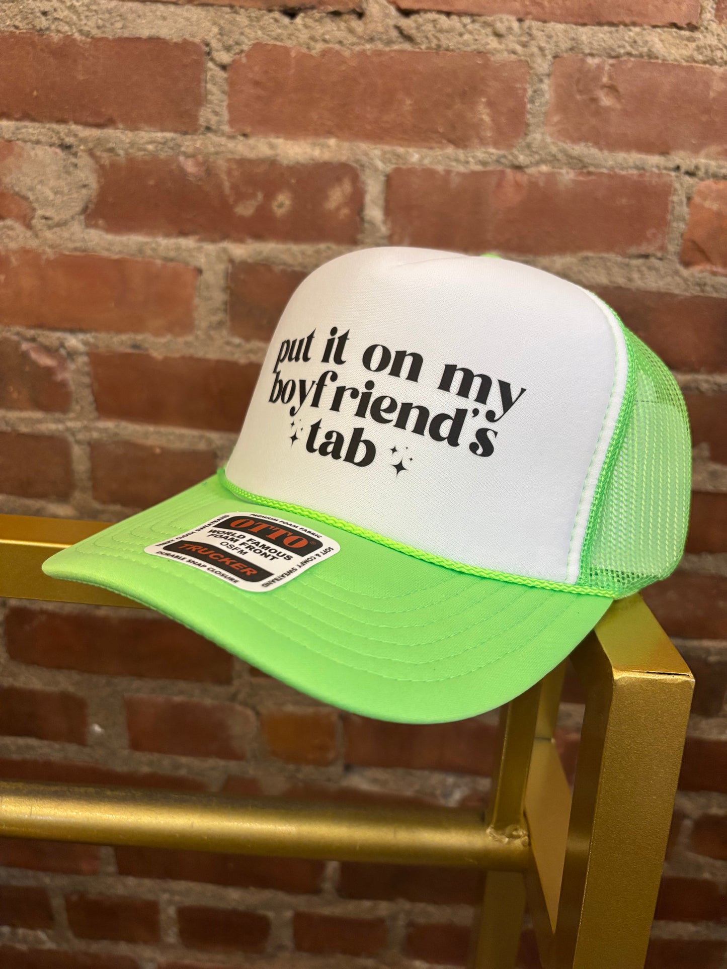 Put it on my boyfriend's tab Truck Hat