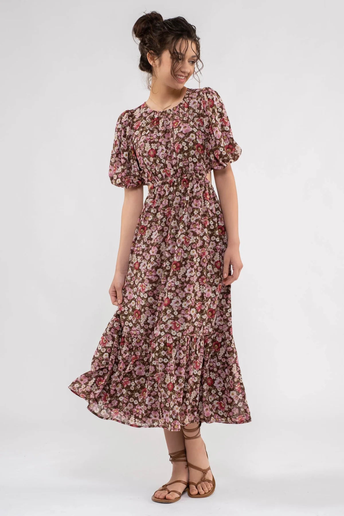 Open Back Floral Dress