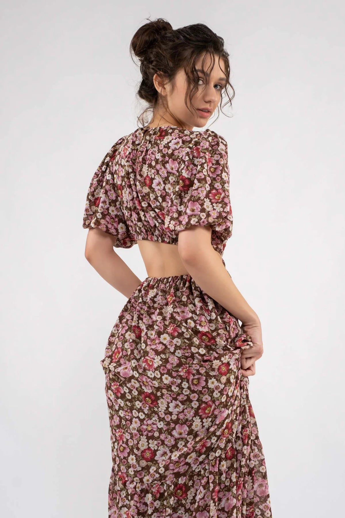 Open Back Floral Dress