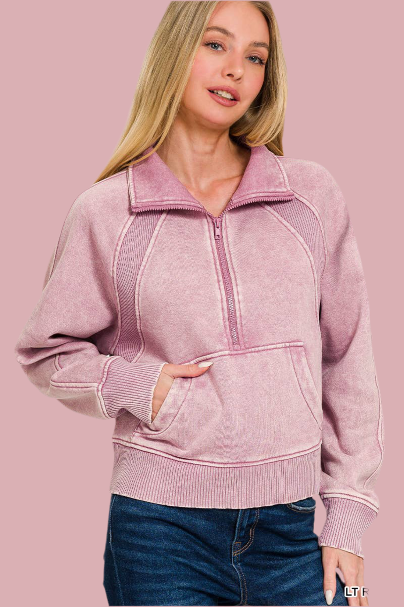 Half Zip Cropped Pullover