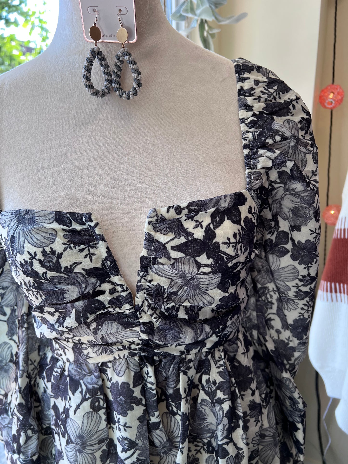 Adeline Floral Print Babydoll Dress