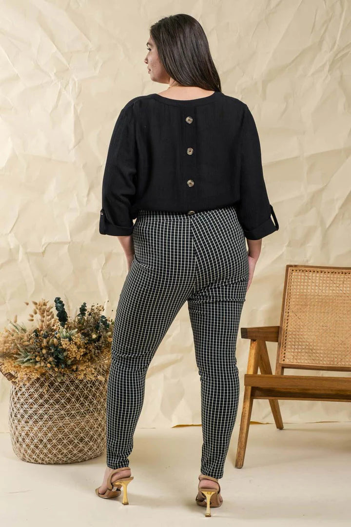 Plus Size Charlotte Checkered Straight Leg Pants