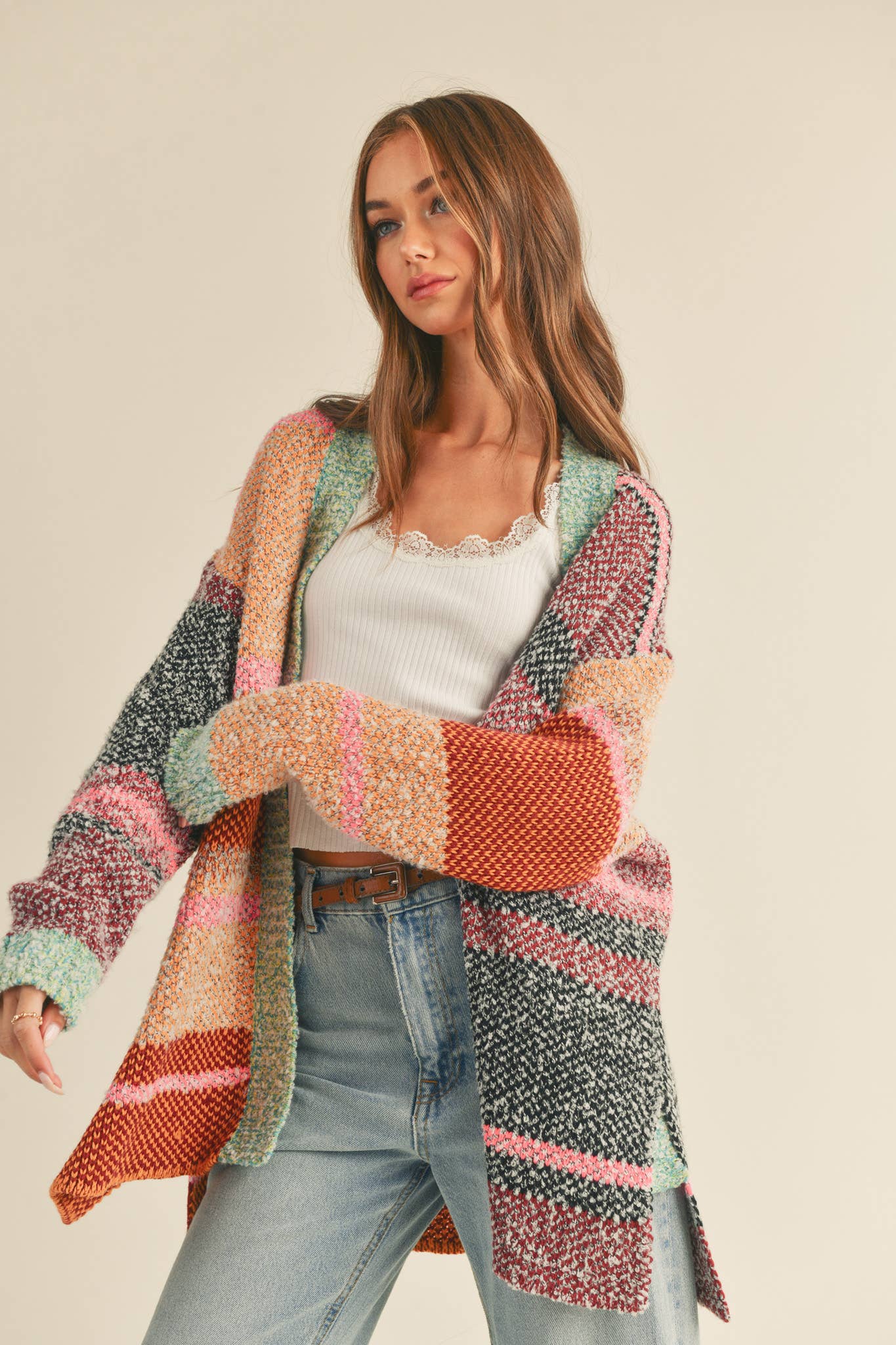 Conley Oversized Color Block Cardigan