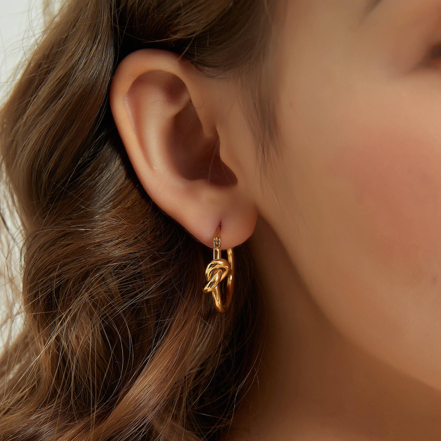 Knot Hoop Earrings - Multiple Colors