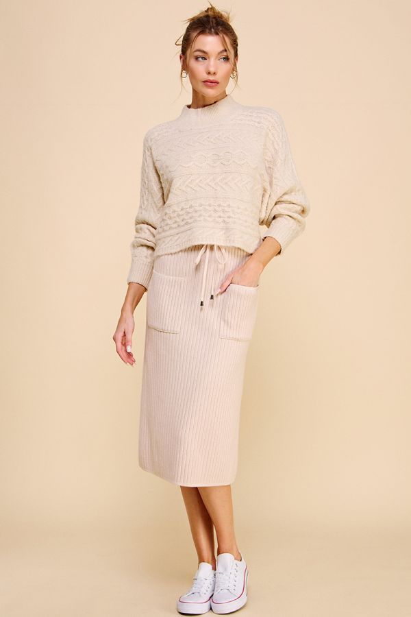 Giselle Ribbed Midi Skirt - Multiple Colors