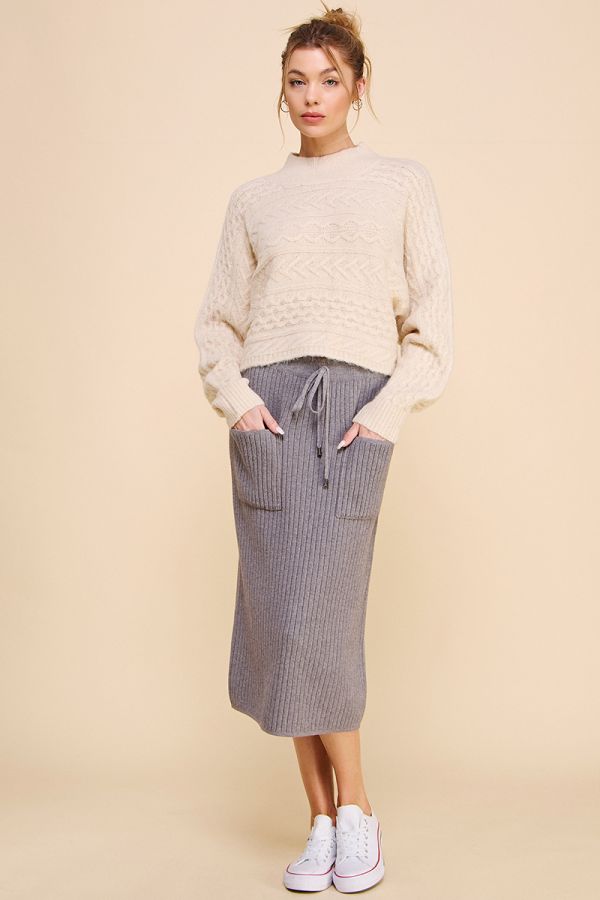 Giselle Ribbed Midi Skirt - Multiple Colors