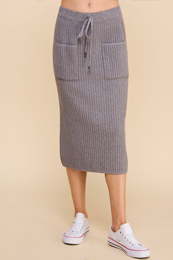 Giselle Ribbed Midi Skirt - Multiple Colors