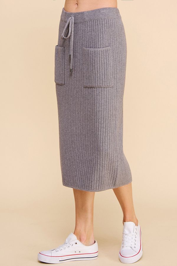 Giselle Ribbed Midi Skirt - Multiple Colors