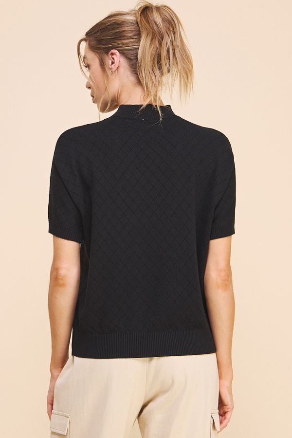 Short Sleeve Pointelle Top - Multiple Colors
