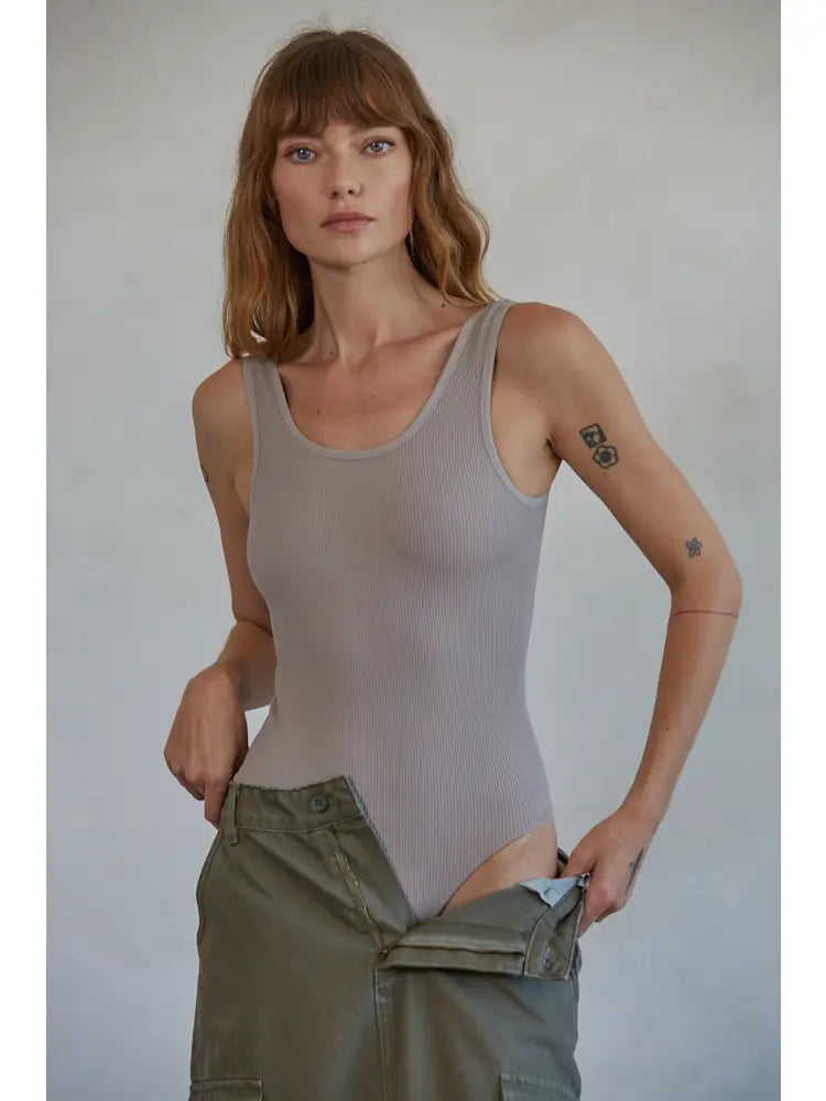 Rogan Ribbed Low Back Bodysuit - Multiple Colors