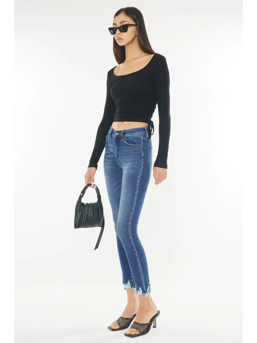 Jamie High Rise Frayed Hem Kancan Jeans