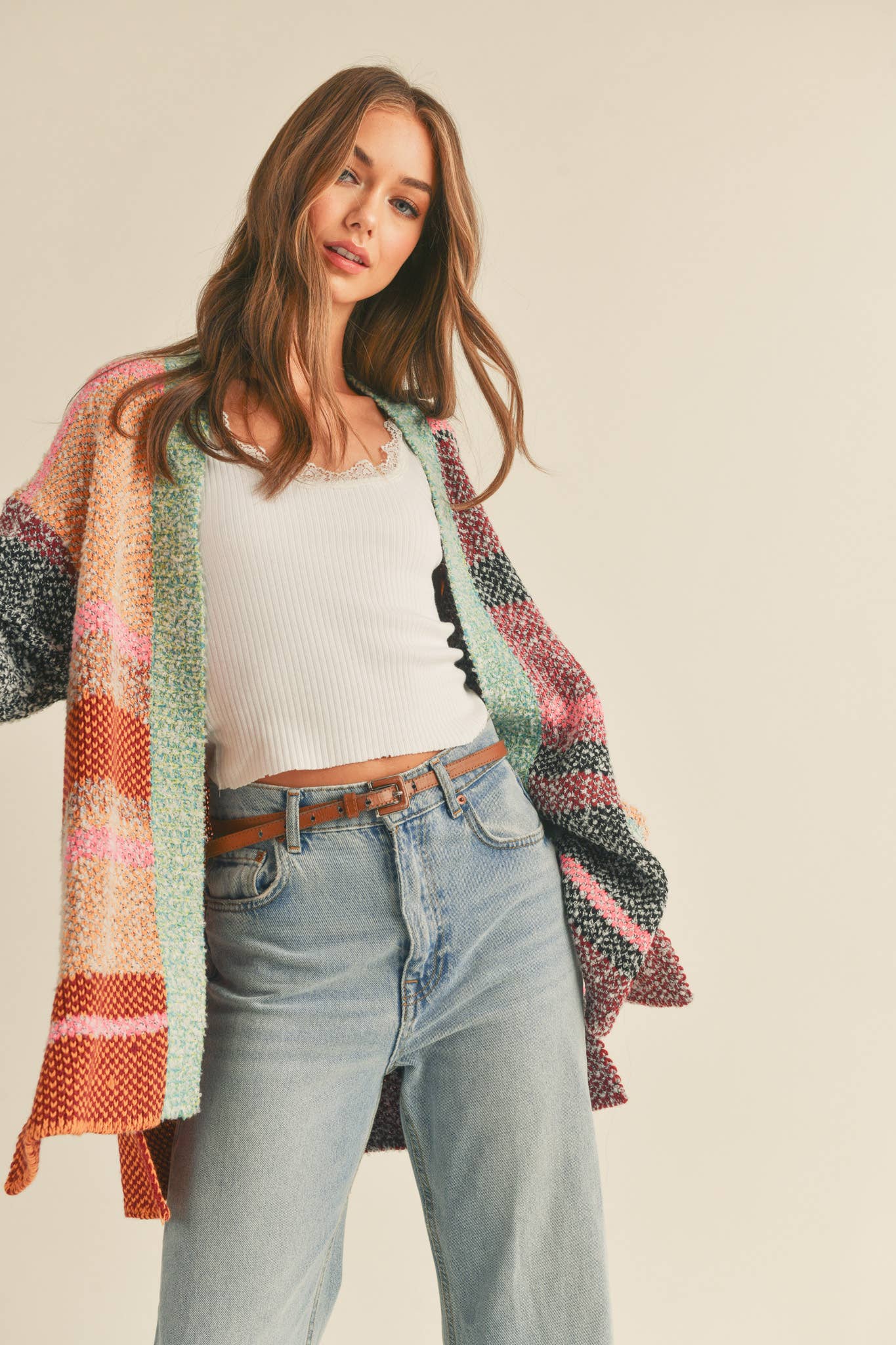 Conley Oversized Color Block Cardigan