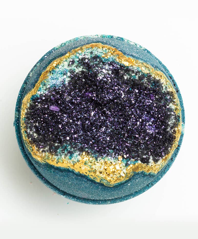 🎄Crystal Geode Bath Bomb - Obsidian, Gold + Black