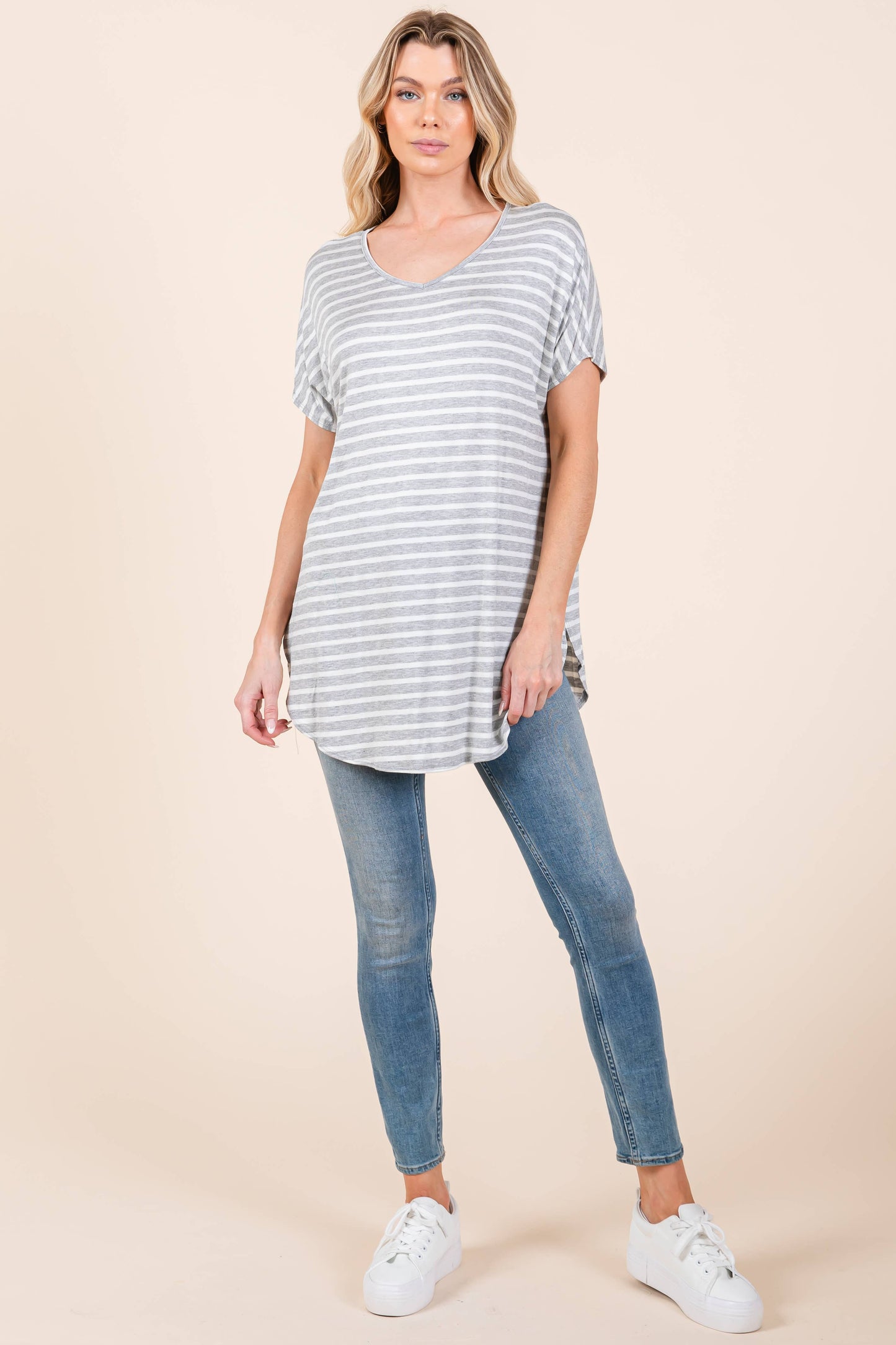Edie Striped V-neck Tunic S-XL