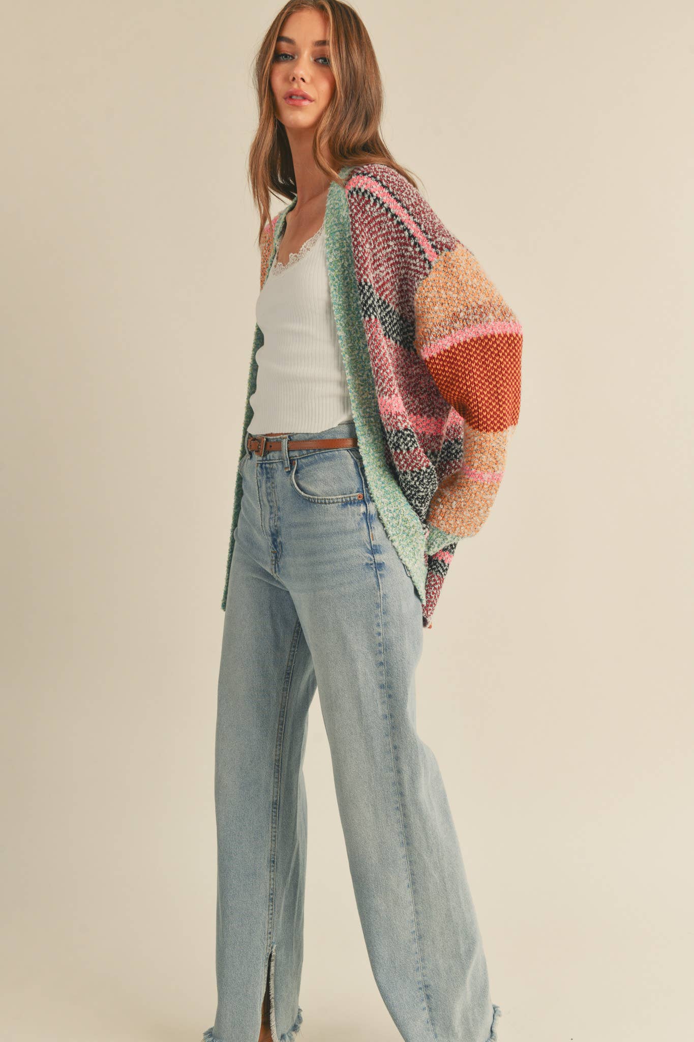 Conley Oversized Color Block Cardigan