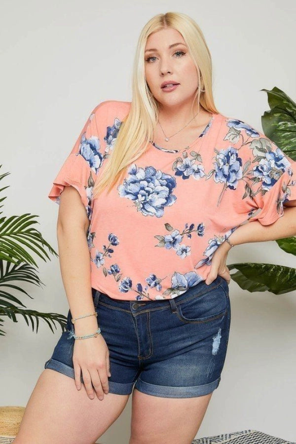 Dayna Denim Cuffed Shorts - Plus Size