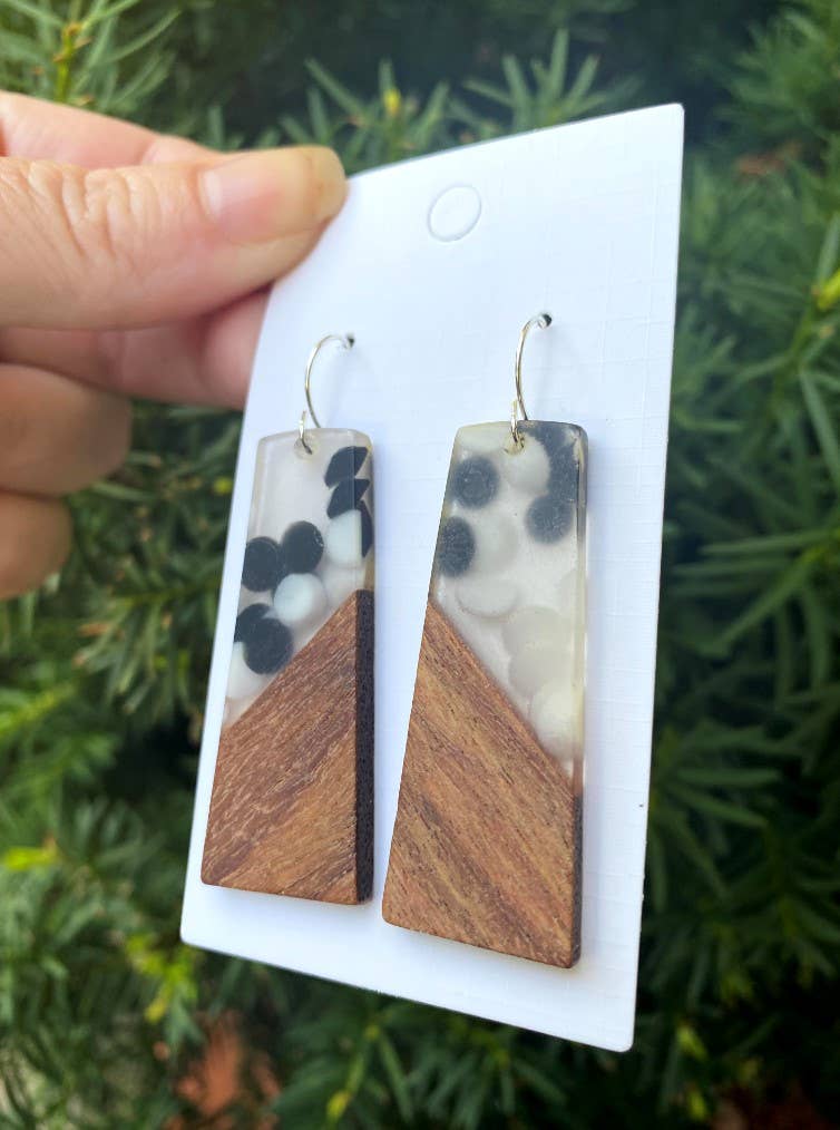 Spotted Wood Earrings