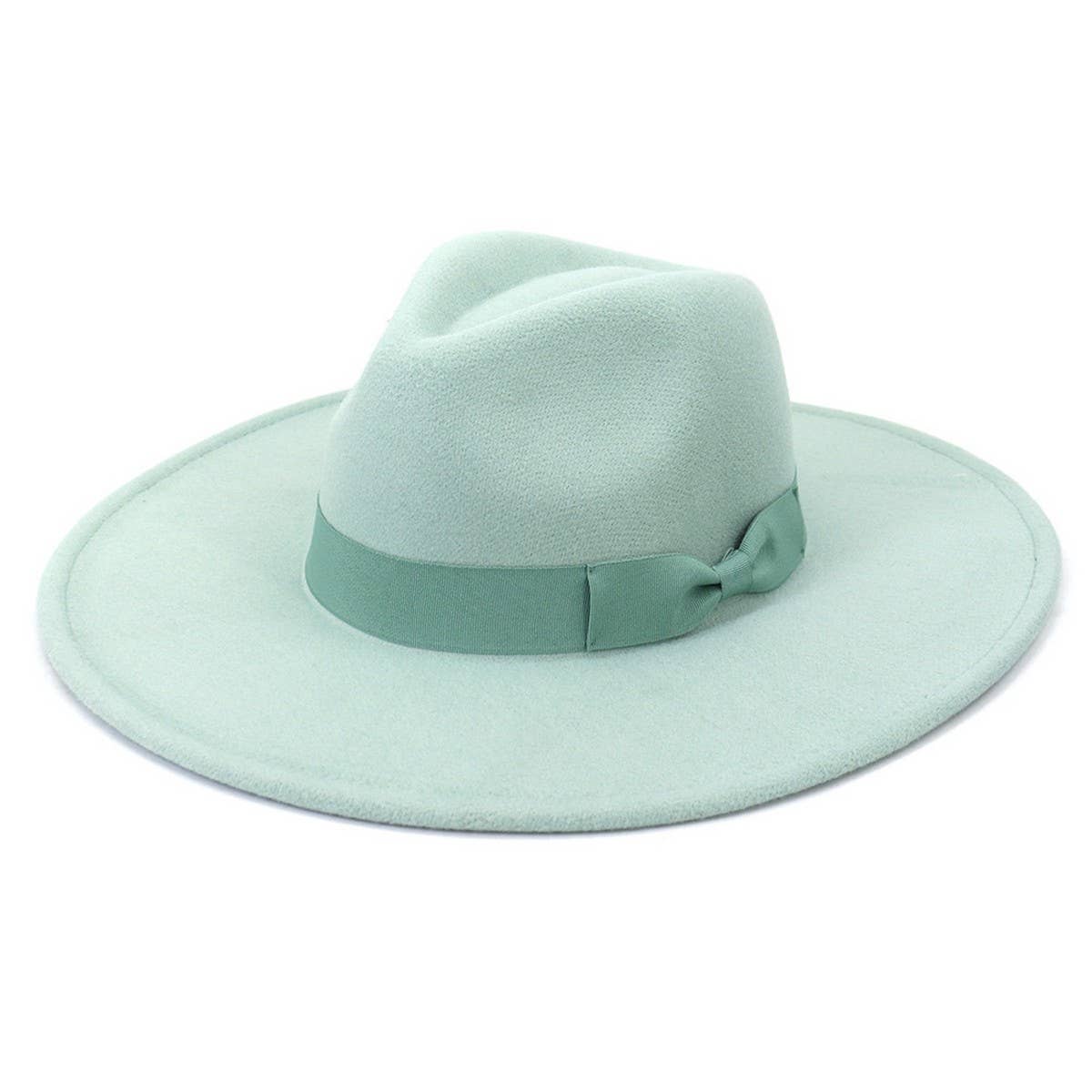 Felt Fedora with Bow Accent - Multiple Colors