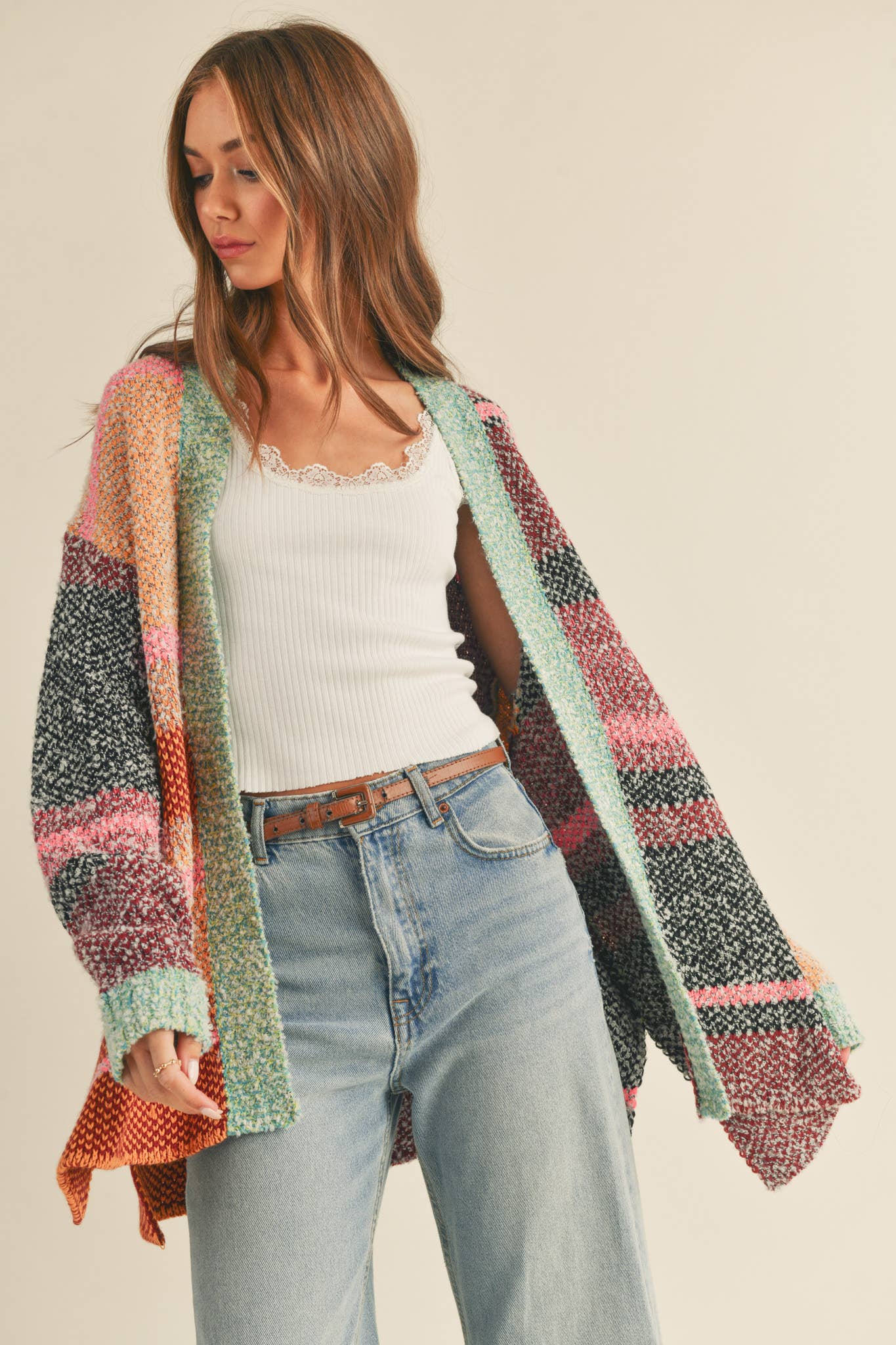 Conley Oversized Color Block Cardigan