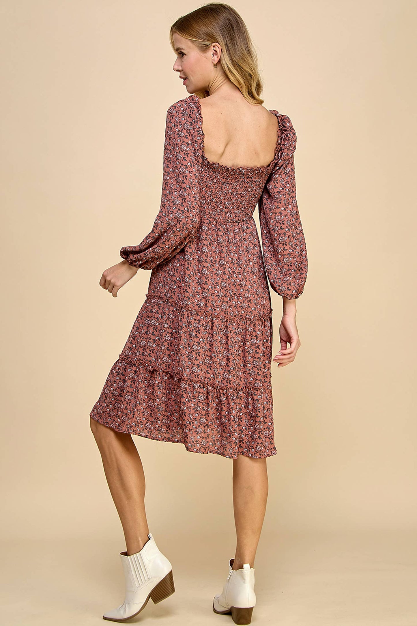Ireland Tiered Dress W/Smocking S-XL