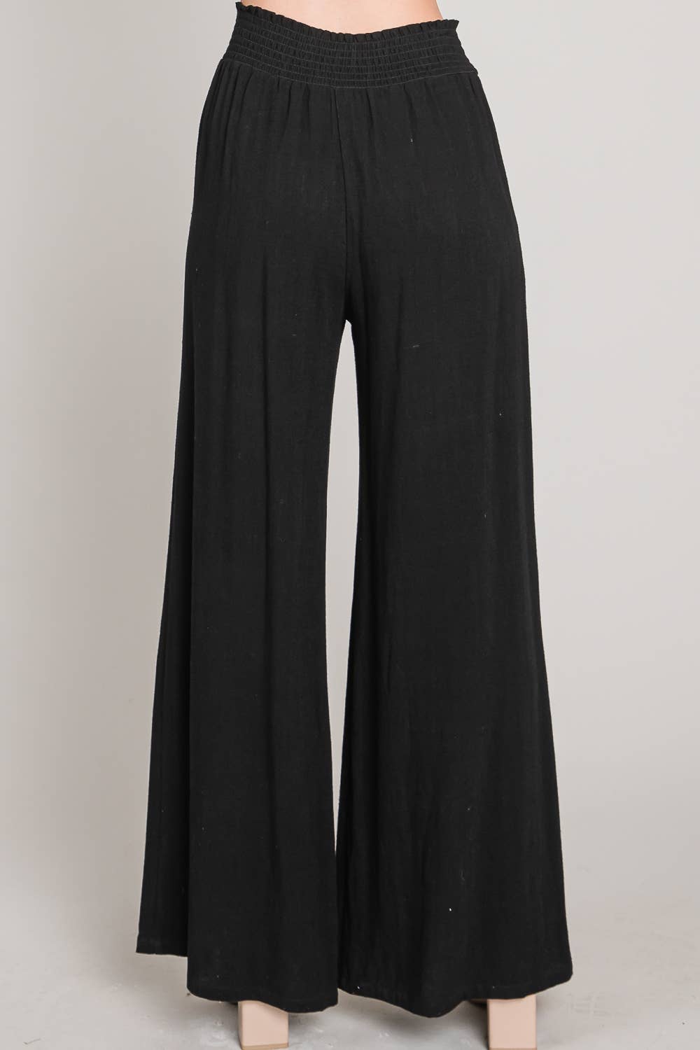 Samara Linen Smocked Waist Wide Leg Pants
