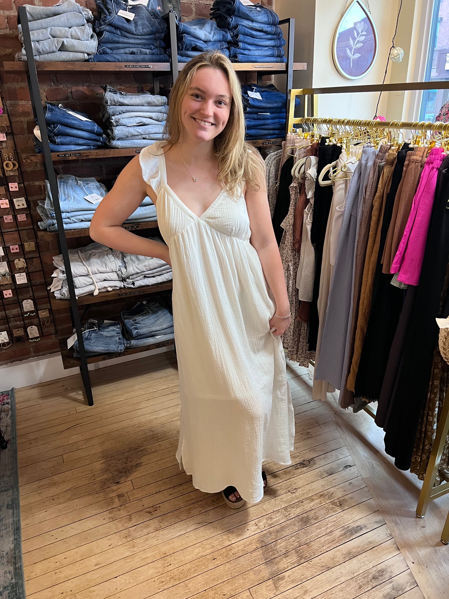 Kaylee V Neck Side Slit Dress