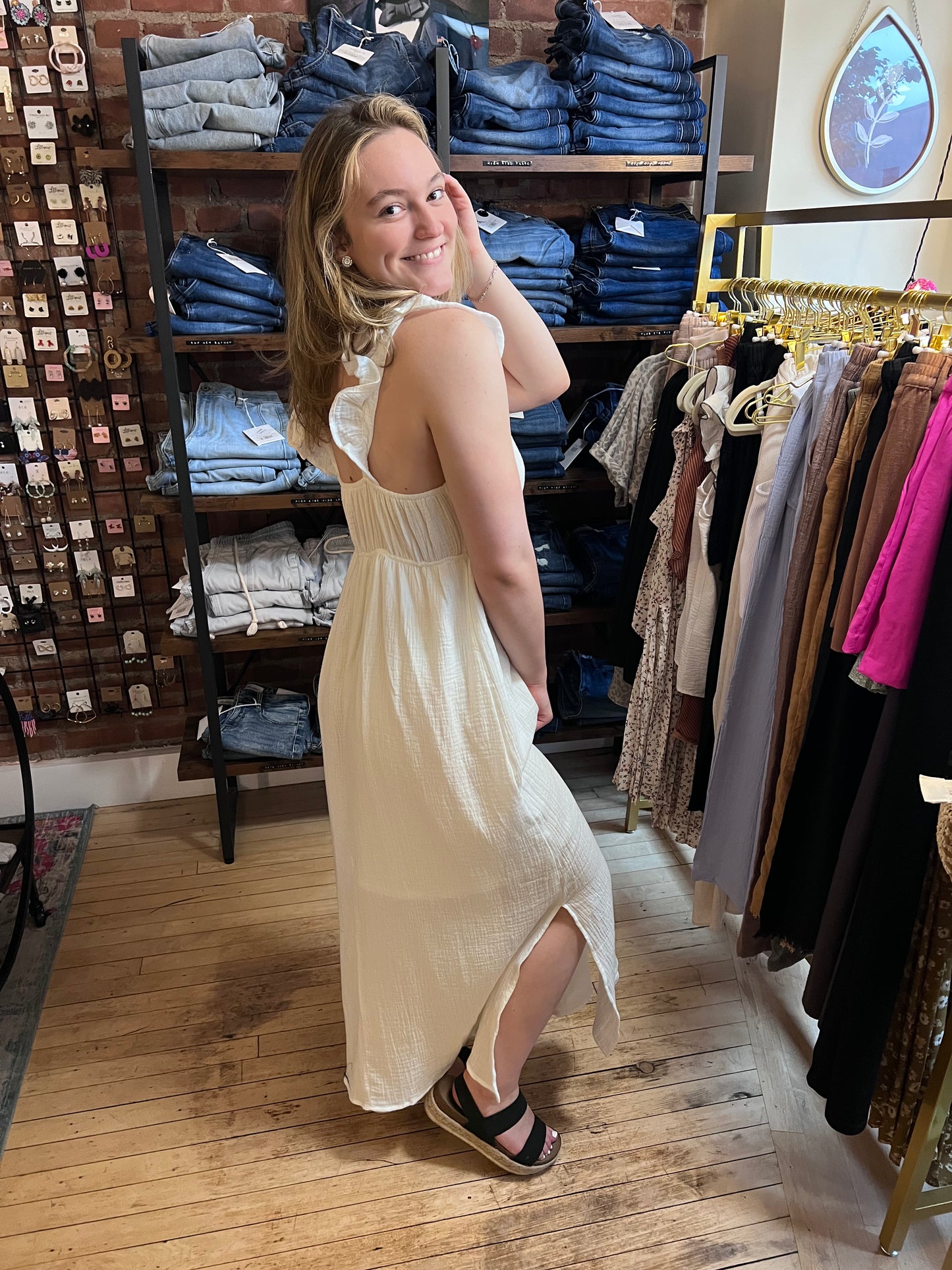 Kaylee V Neck Side Slit Dress