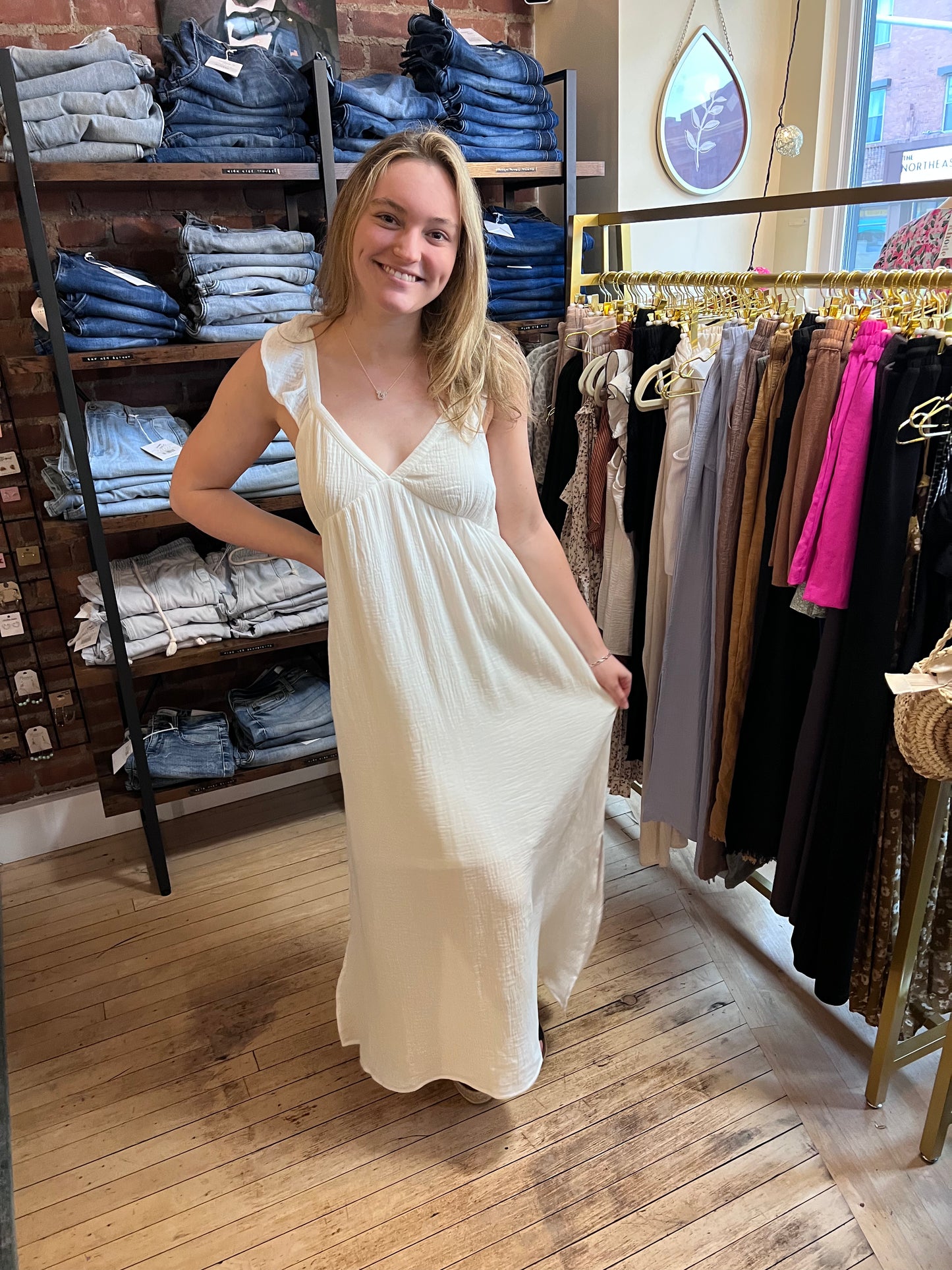 Kaylee V Neck Side Slit Dress