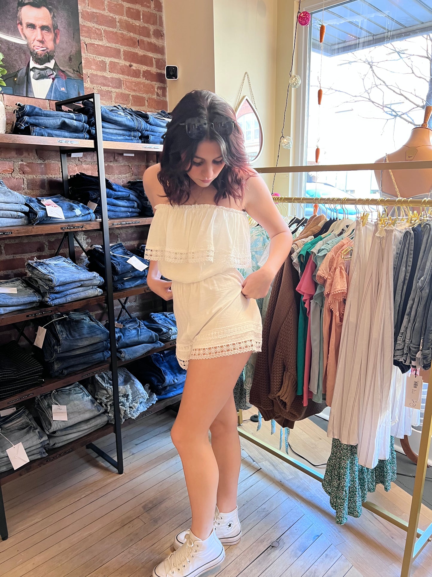 Lorelai Lace Ruffle Romper
