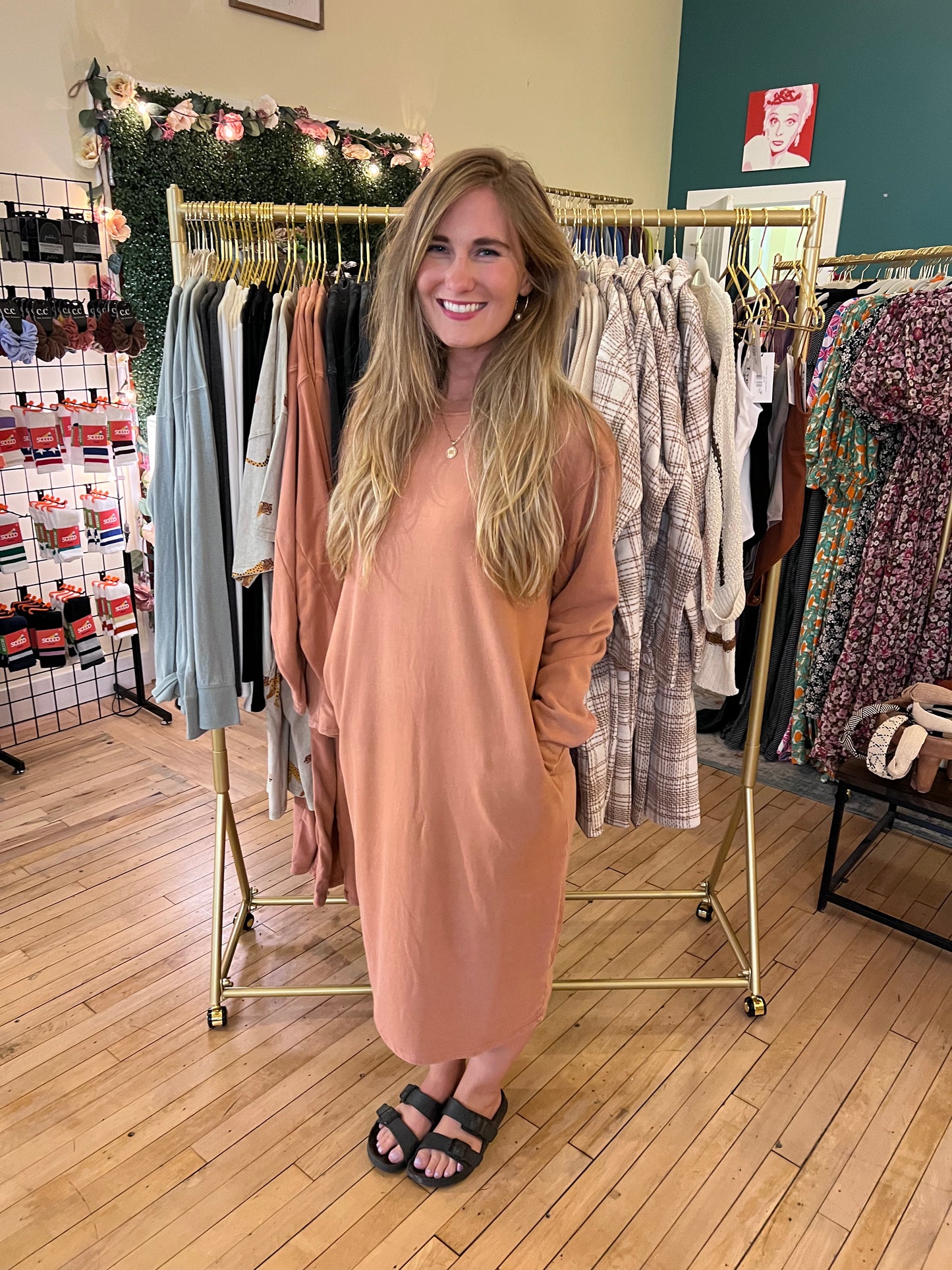 Long Sleeve Casual Dress - Multiple Colors