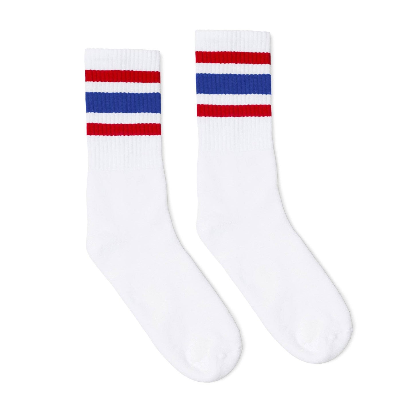 SOCCO Crew White (w/Red&Blue Stripe)