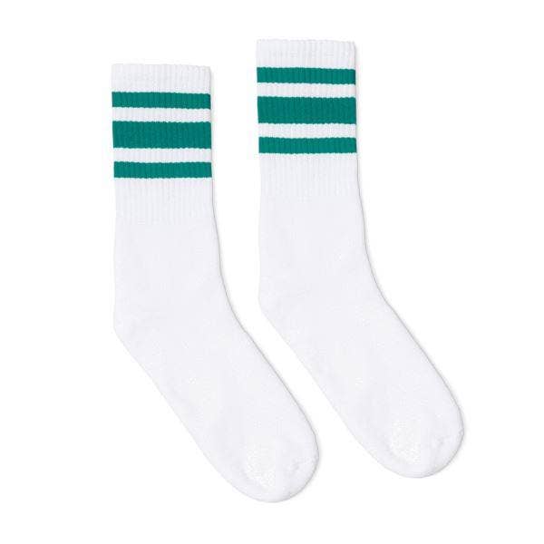 SOCCO Crew White (w/Teal Stripes)
