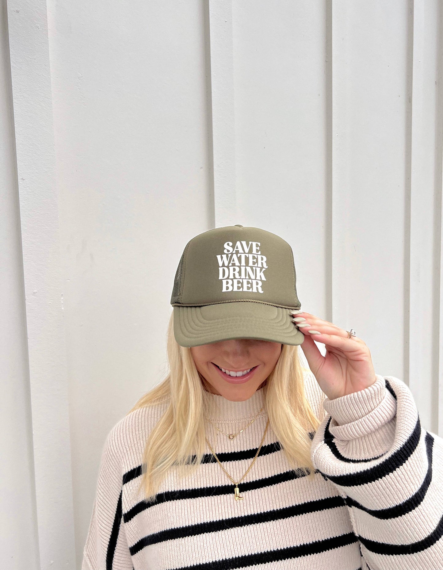 Save Water Drink Beer- Army Green