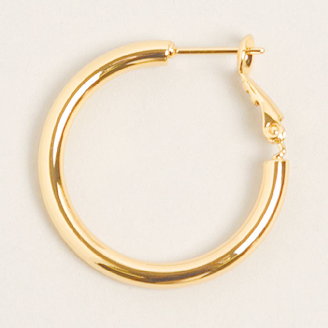 14K Gold Dipped Omega Closure Hoop Earrings