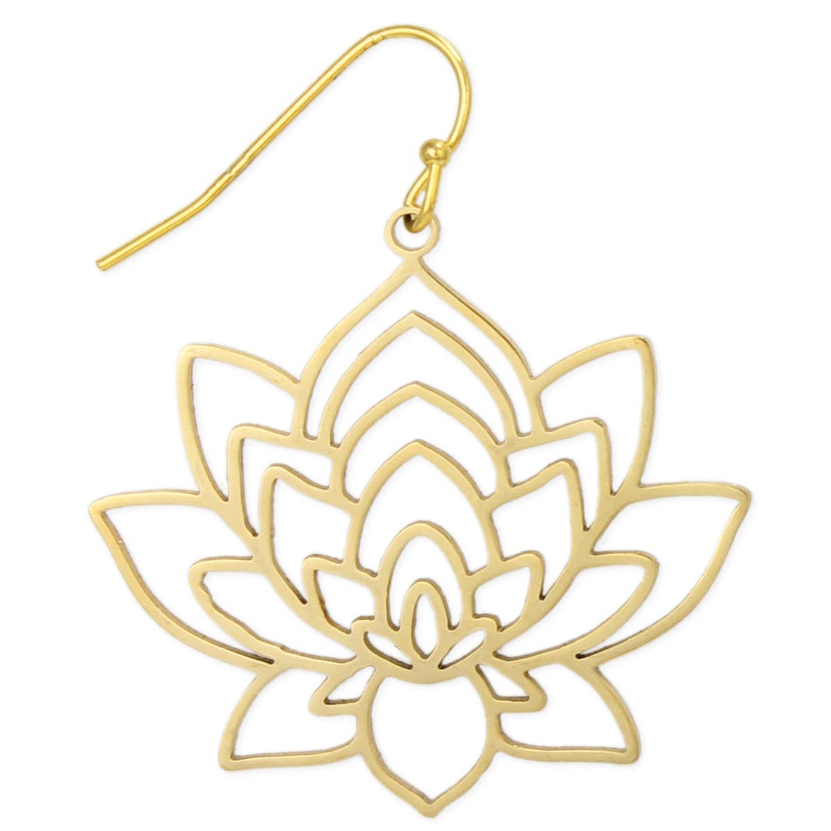Lovely Lotus Gold Cutout Earrings