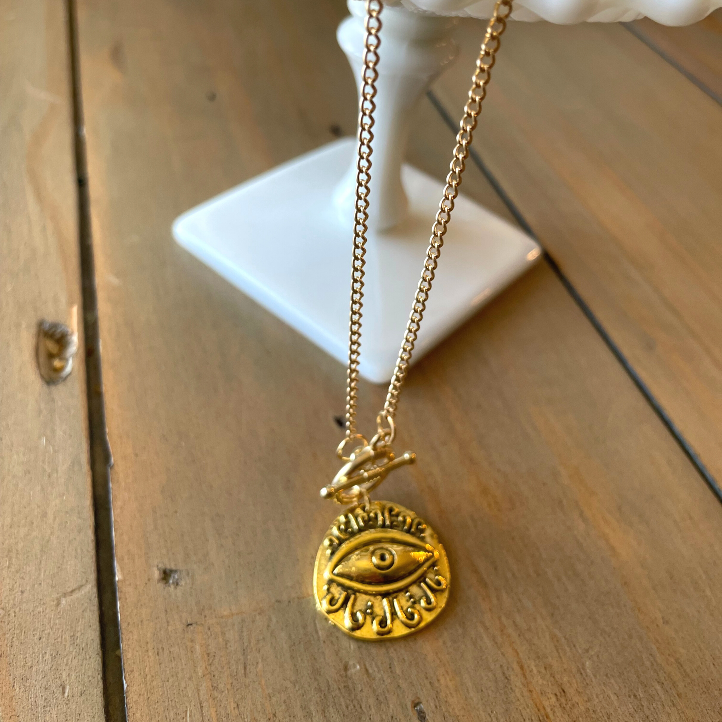 Eye Coin Pendant Necklace