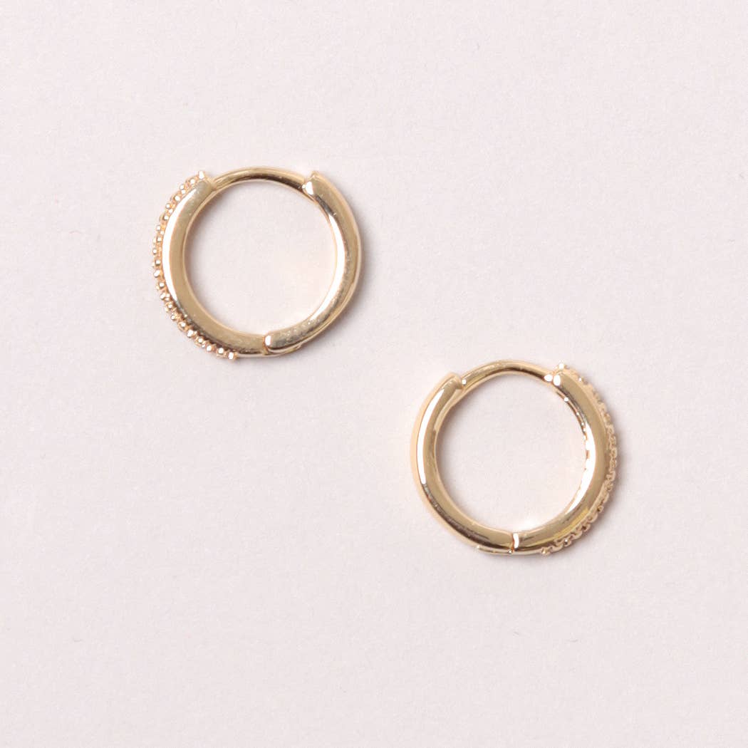 14K Gold-Dipped Pave Hoop Earring