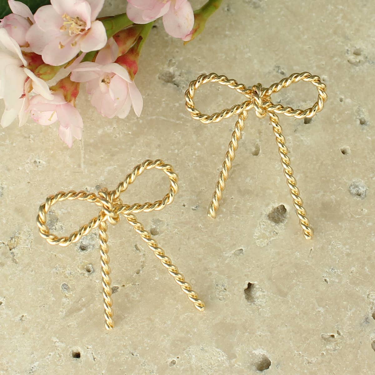 Perfect Package Gold Bow Post Earrings