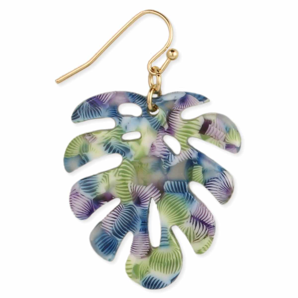 Multi Monstera Tropical Acetate Earrings