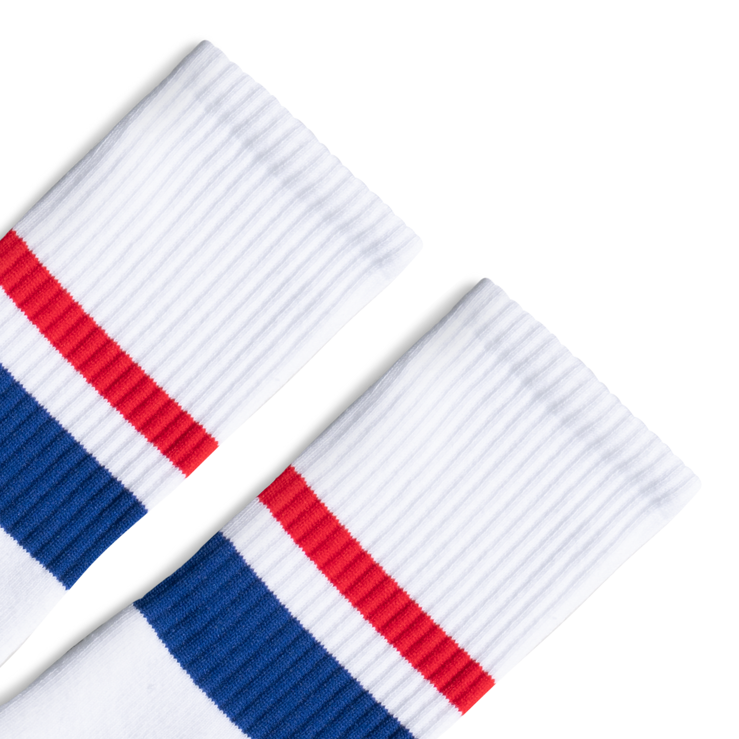 Socco Thin & Thick 2-Stripe Red & Blue | White