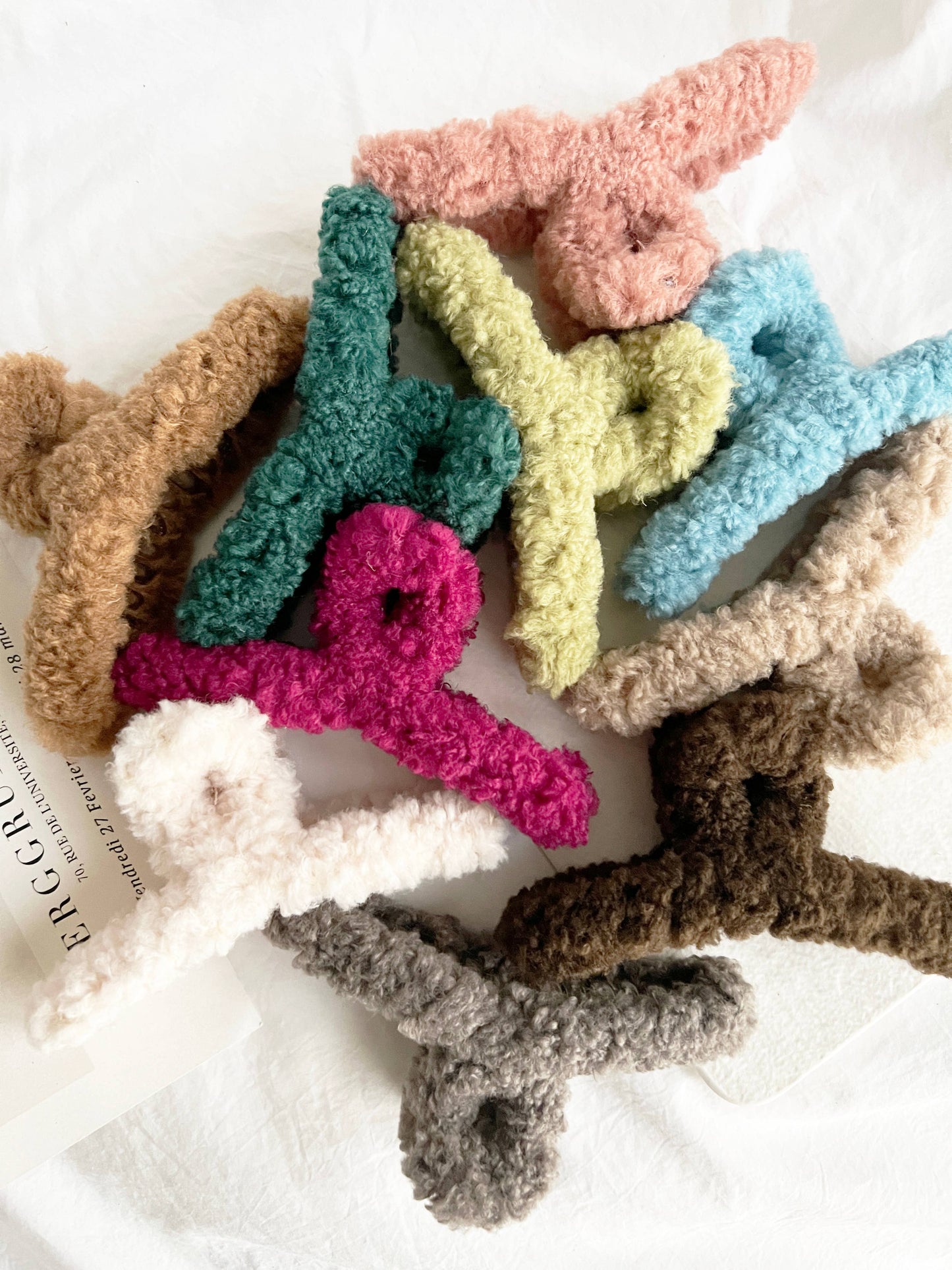 4.5" Cozy Teddy Fur Hair Claw (multiple colors)