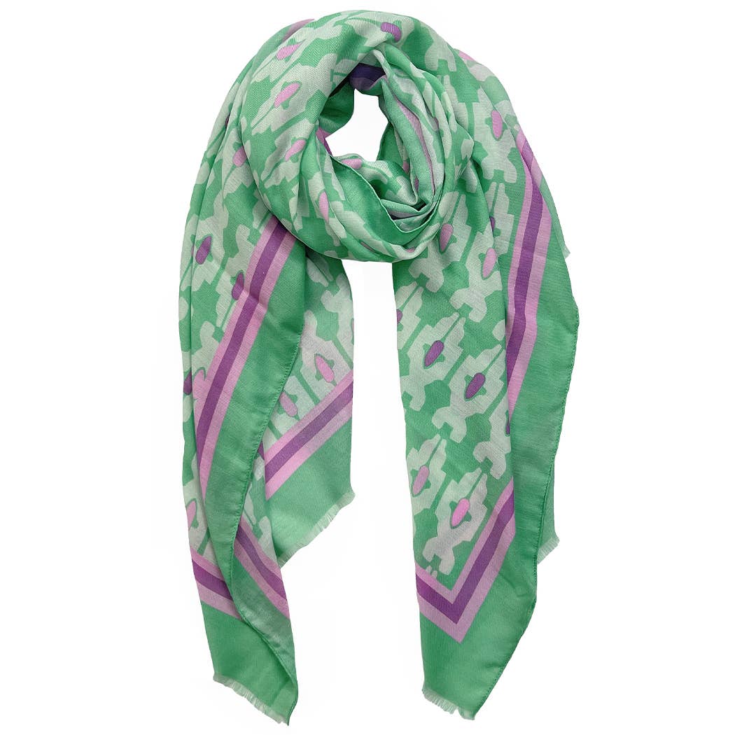 Summer Tile Print Scarf/Wrap - Multiple Colors