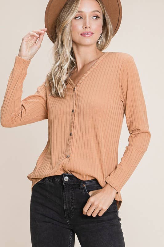 Esti Faux Button Top S-XL