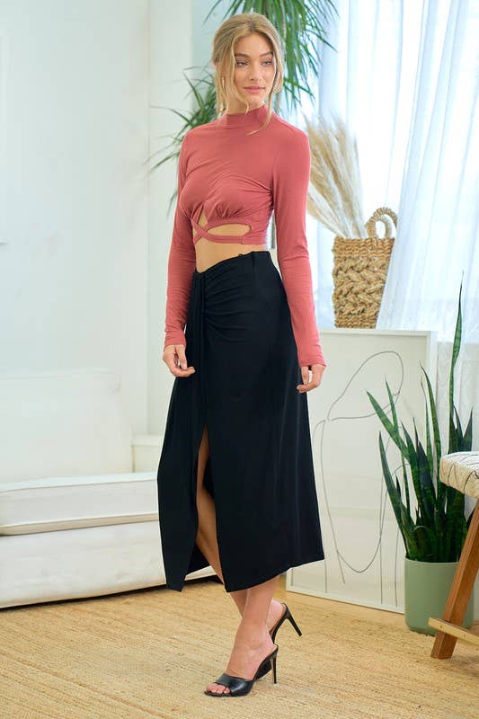 Halle High Waist Midi Skirt - Multiple Colors