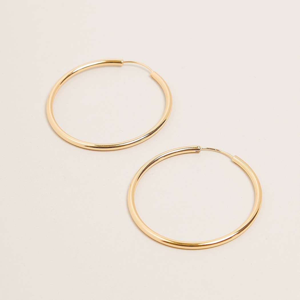 14K Gold Dipped Endless Hoop Earrings