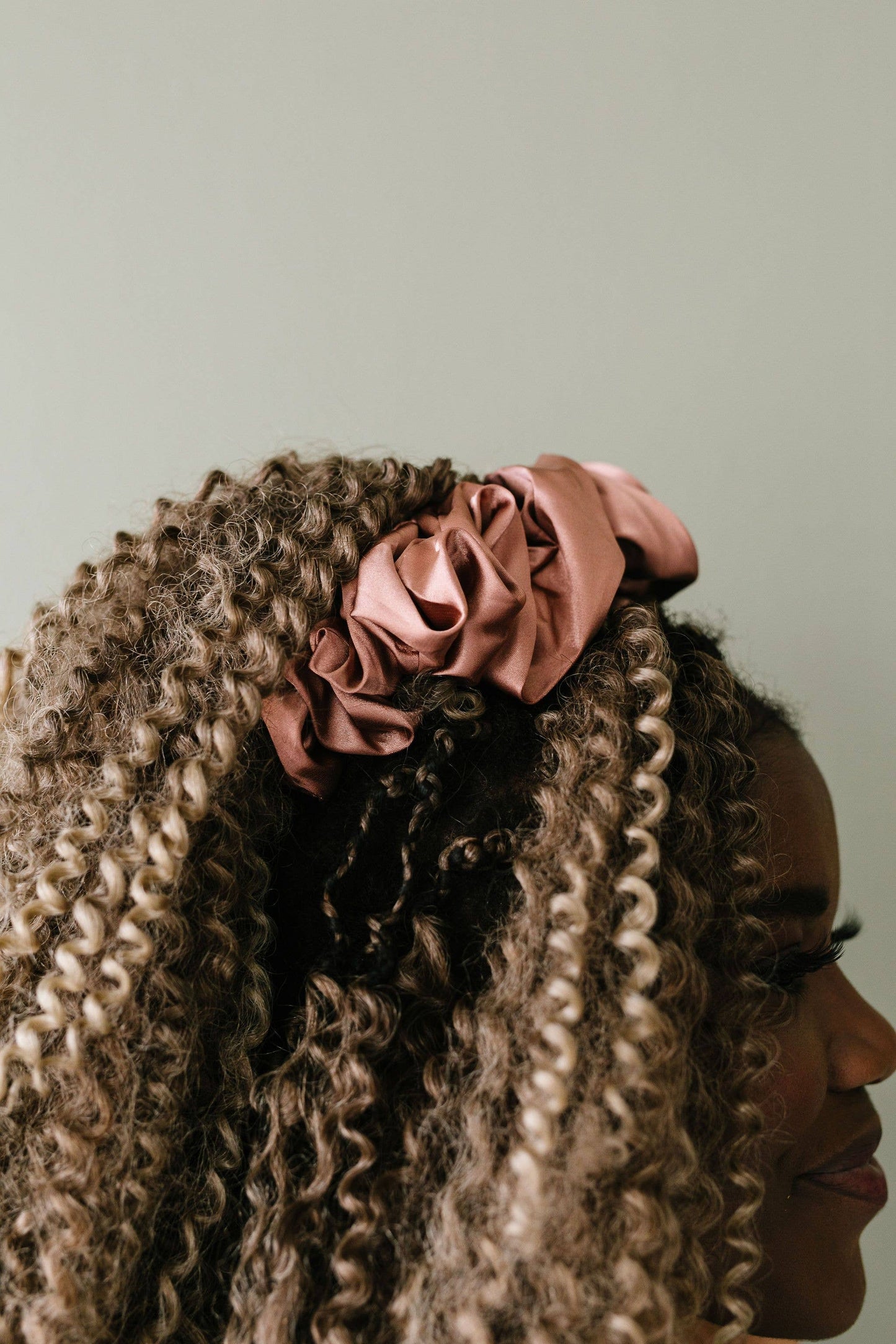 Clay Satin Jumbo Scrunchie