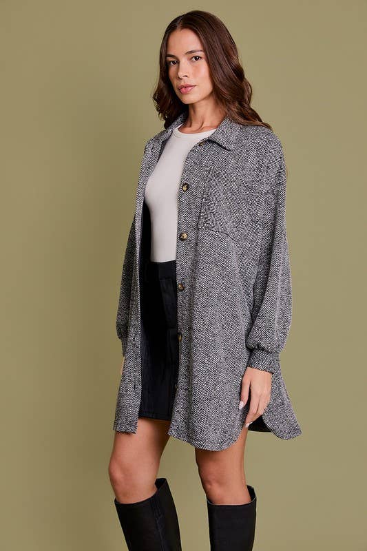 Lorna Long Sleeve Button Down Long Shacket