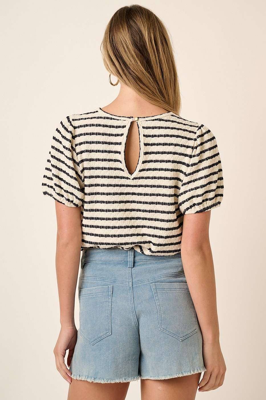 Clara Striped Puff Sleeve Top