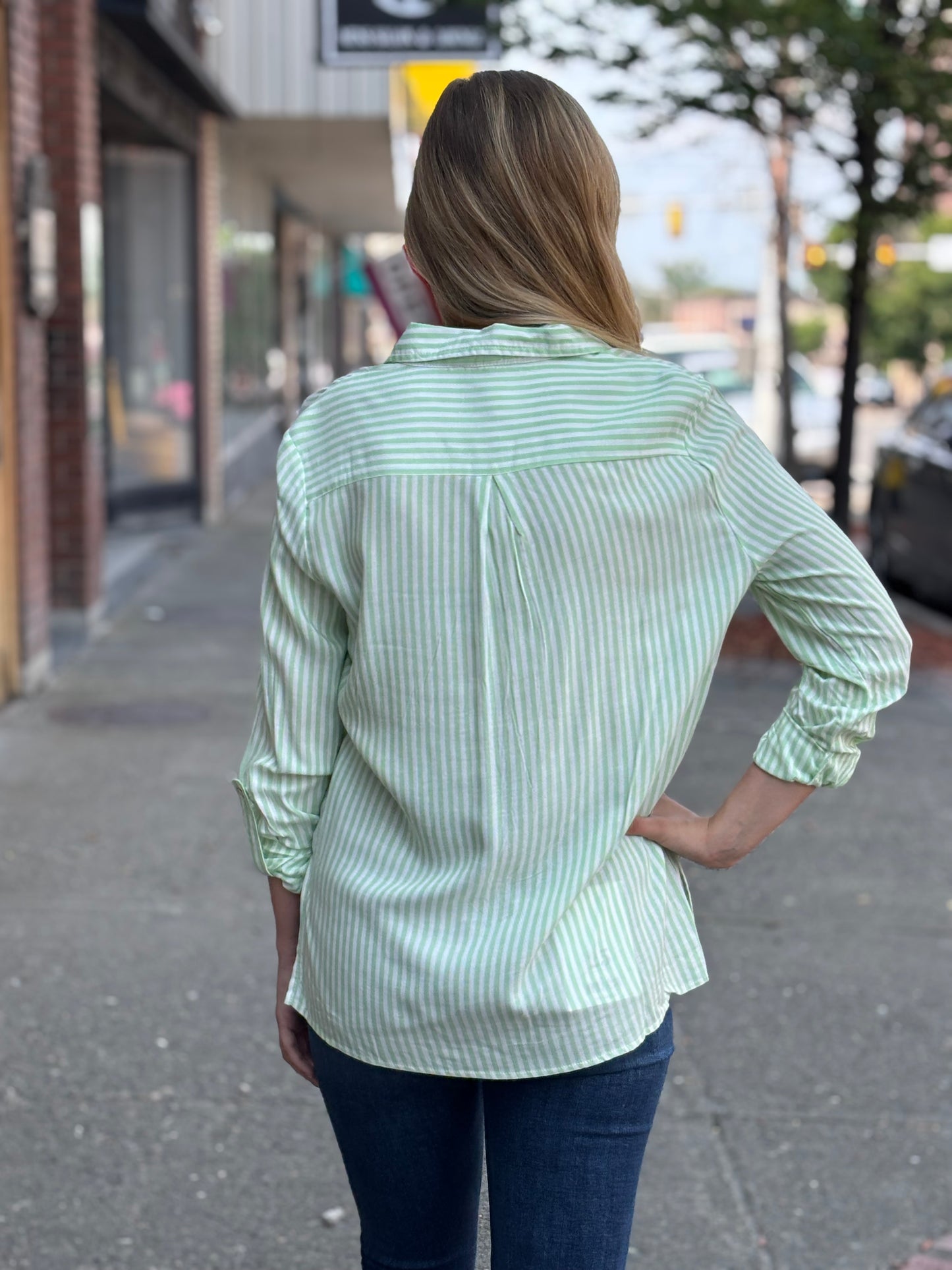 Quinn Striped Roll Up Sleeve Shirt - Multiple Colors